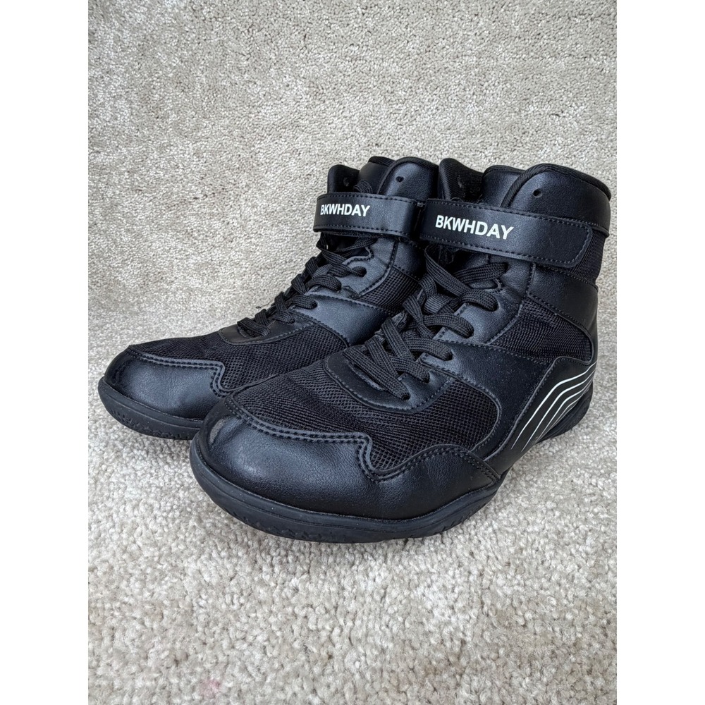 BKWHDAY Wrestling Boxing Shoes Mens 7.5 EU 40 Black High Top Training Sneakers